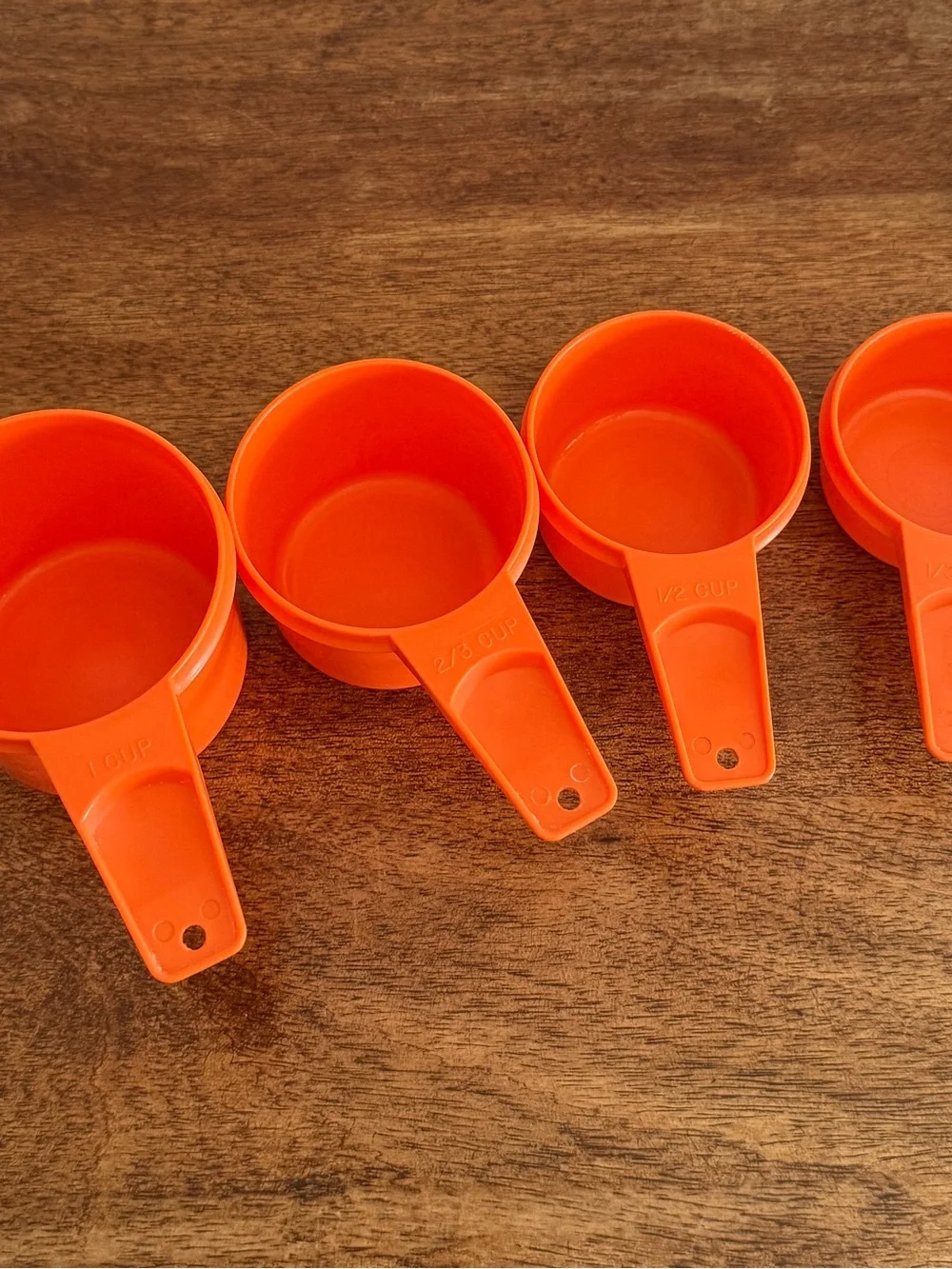 Vintage Tupperware Harvest Orange Measuring Cups Spoons Pie Server Partial Set